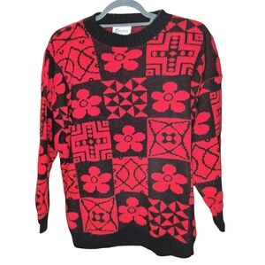 Vintage Red and Black Sweater